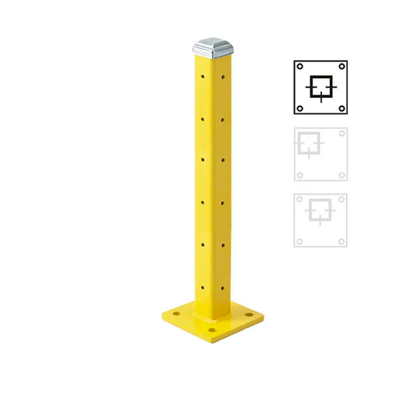 42" Universal Guard Rail Post with Cap, Triple High Rail