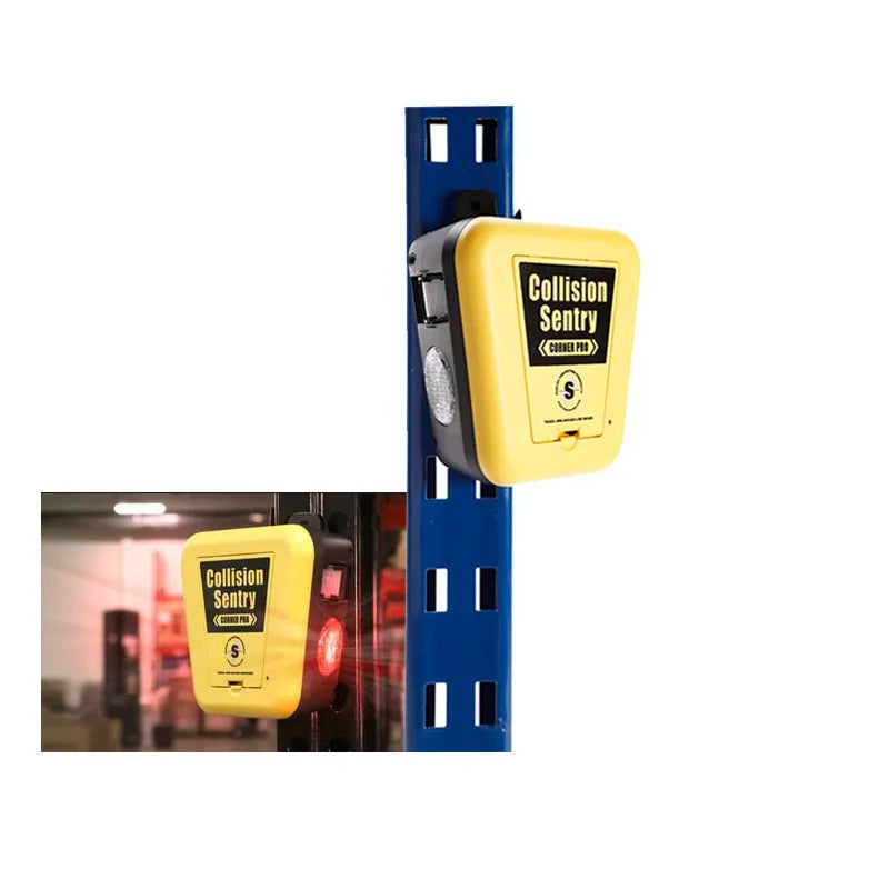 Pallet Rack Mounted Corner Collision Prevention System
