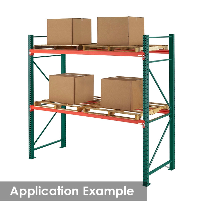 120"W x 36"D x 96"H Teardrop Starter Pallet Rack Kit | 6700 lb Capacity Per Level