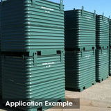 Rounded Steel Stackable Storage Container, 41.5"x49.5"x28.5"