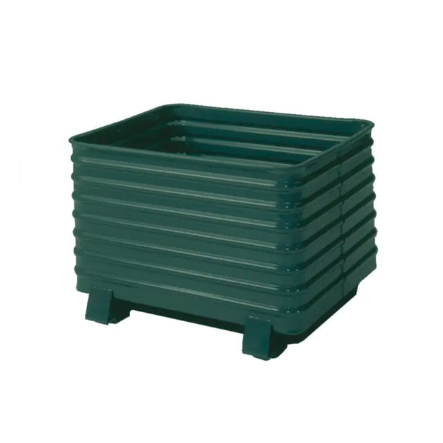 Steel Container Rounded Rounded Steel Stackable Storage Container, 41.5