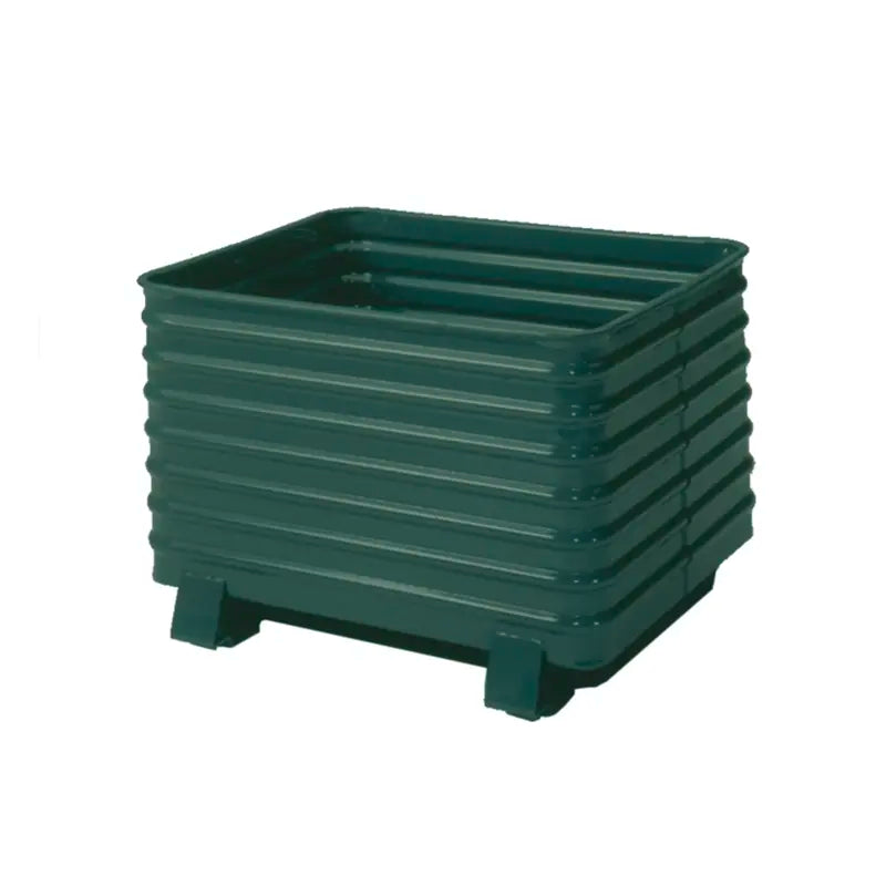 Rounded Steel Stackable Storage Container, 41.5"x49.5"x28.5"