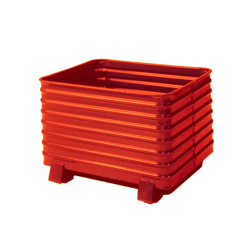 Rounded Steel Orange Stackable Storage Container, 33.5"x41.5"x28.5"