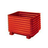 Rounded Steel Orange Stackable Storage Container, 33.5"x41.5"x28.5"