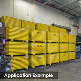 Rounded Steel Yellow Stackable Storage Container, 33.5"x41.5"x28.5"