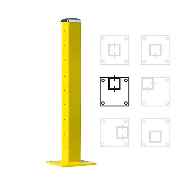 Heavy-Duty Guard Rail 42" Offset End Post, Double High Rail – Racking Pros